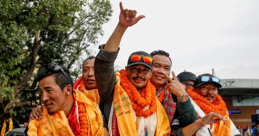 Nepal's Purja arrives in Kathmandu after record climb of world's 14 highest peaks