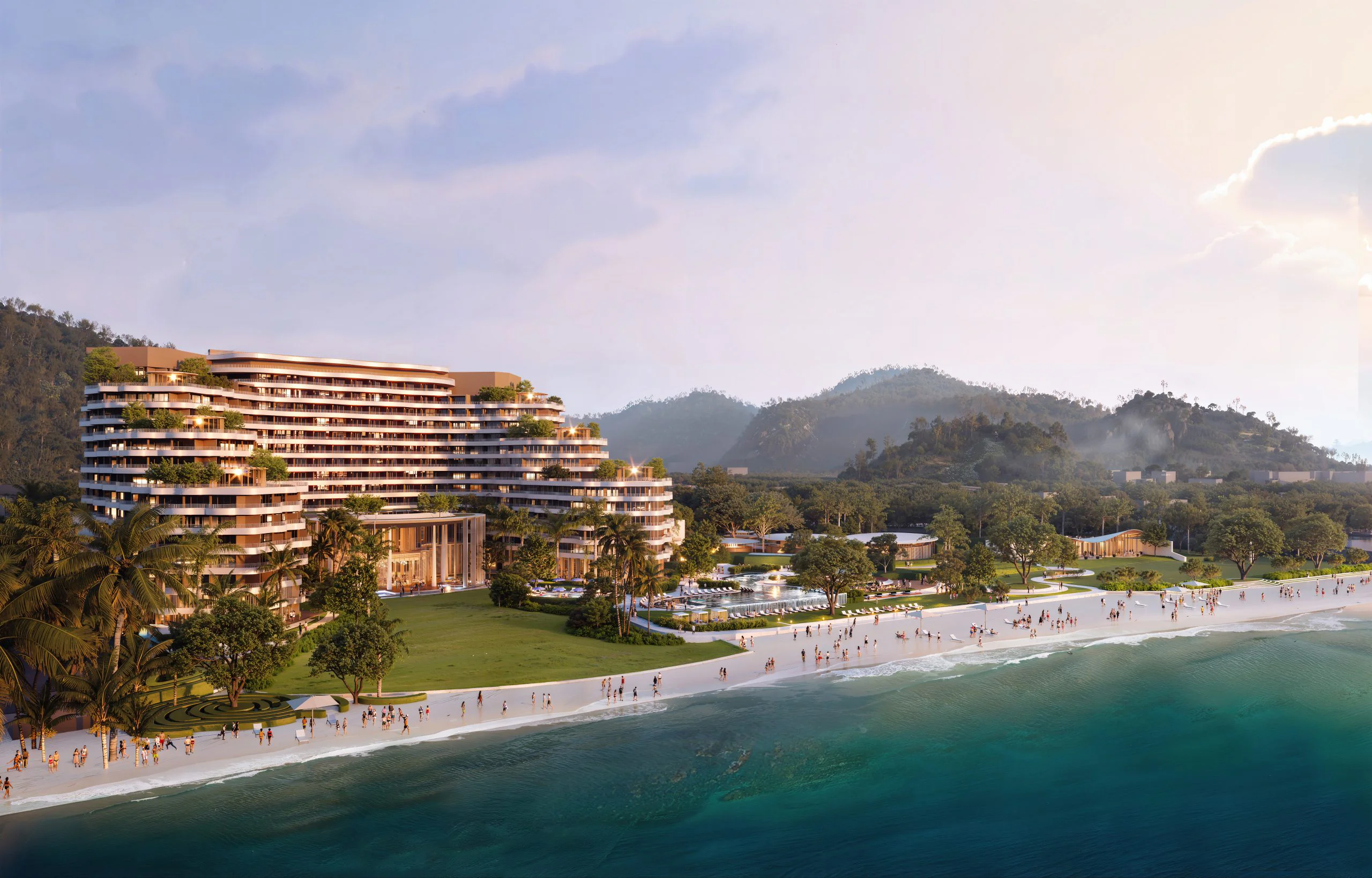 Architectural rendering of InterContinental Penang Resort seen from the beach