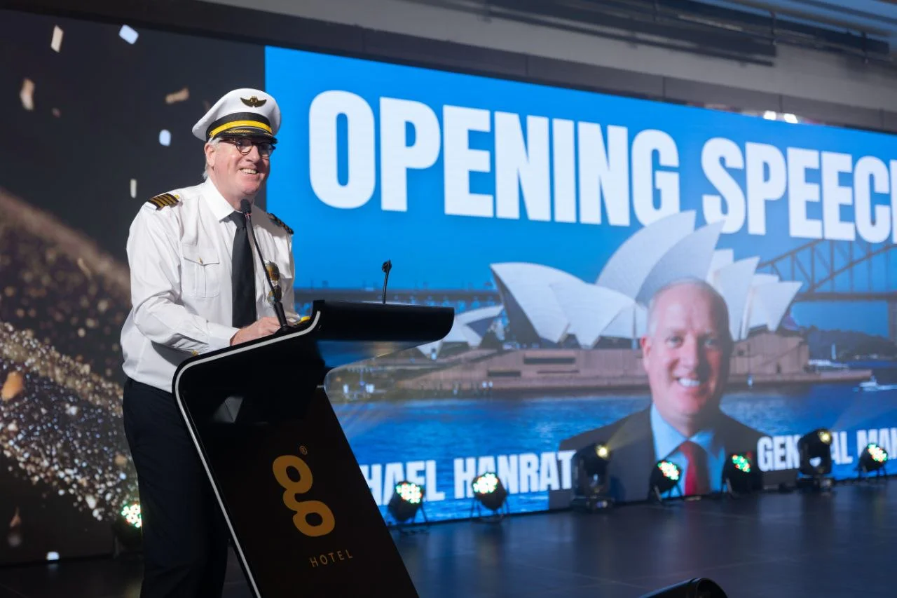 General Manager Michael Hanratty delivers the opening address at the G Hotel Staff Party 2026